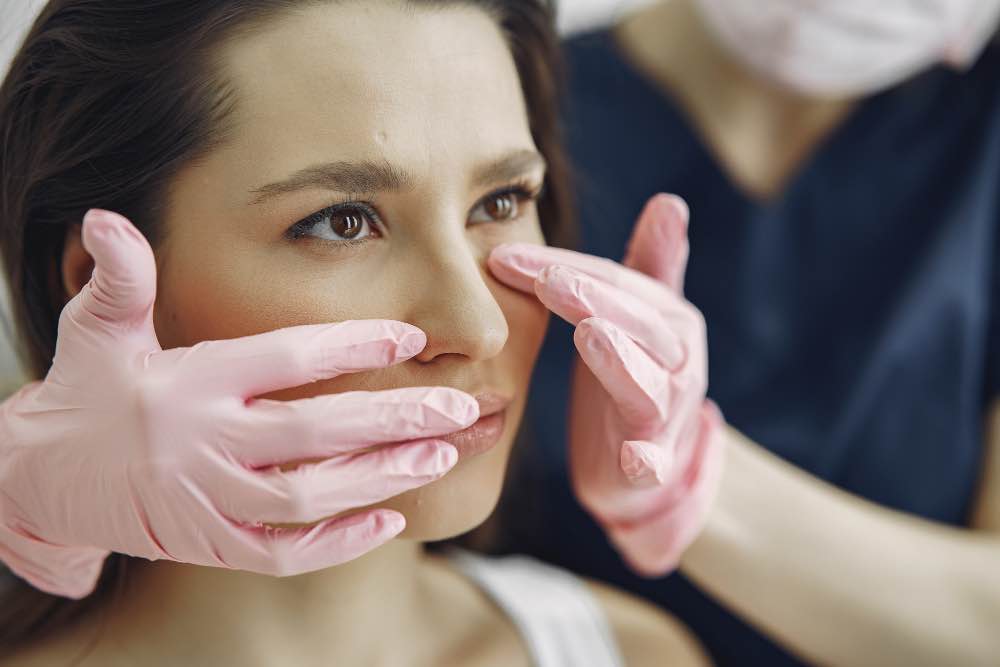 Patient having a nose filler