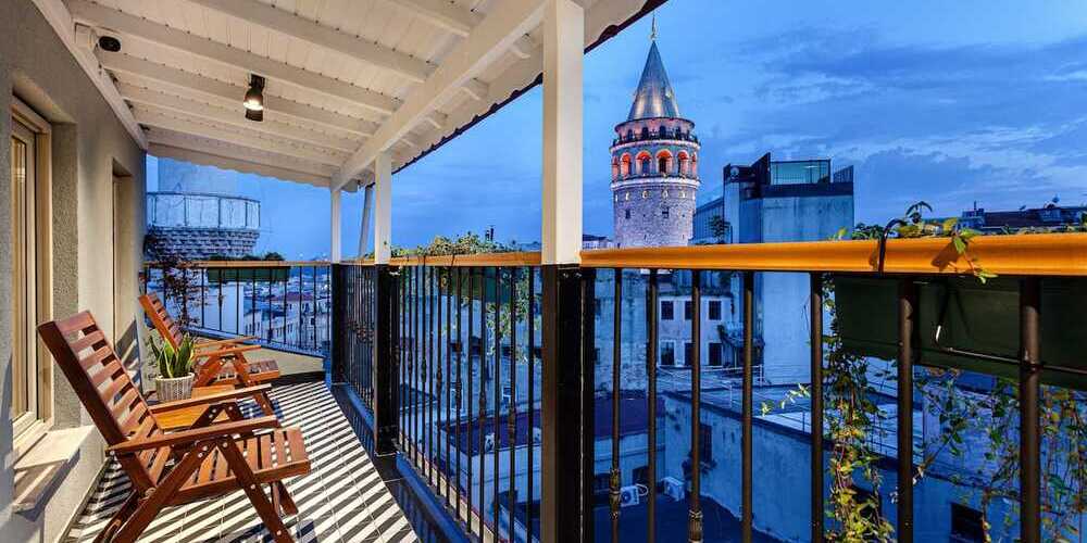 An hotel overlooking Galata Tower
