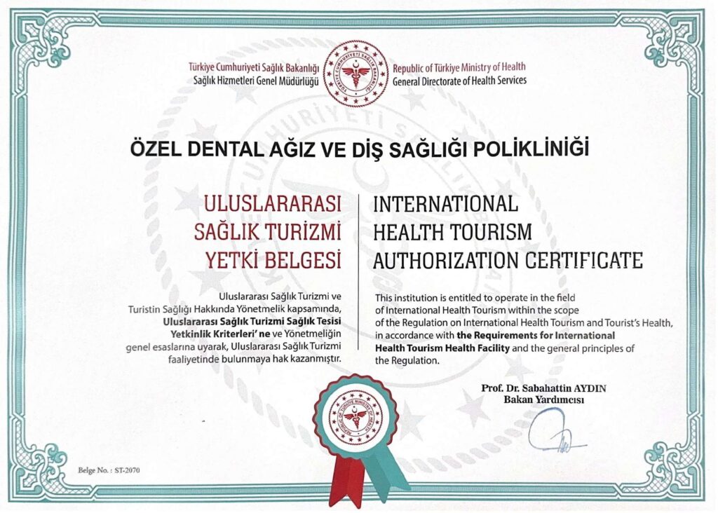 International Health Tourism Authorization Certificate