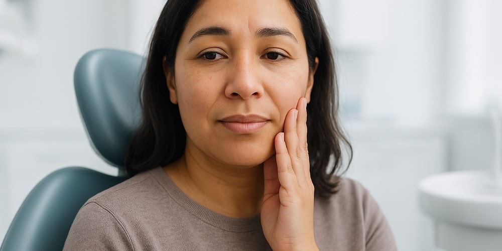 women having pain after dental crown