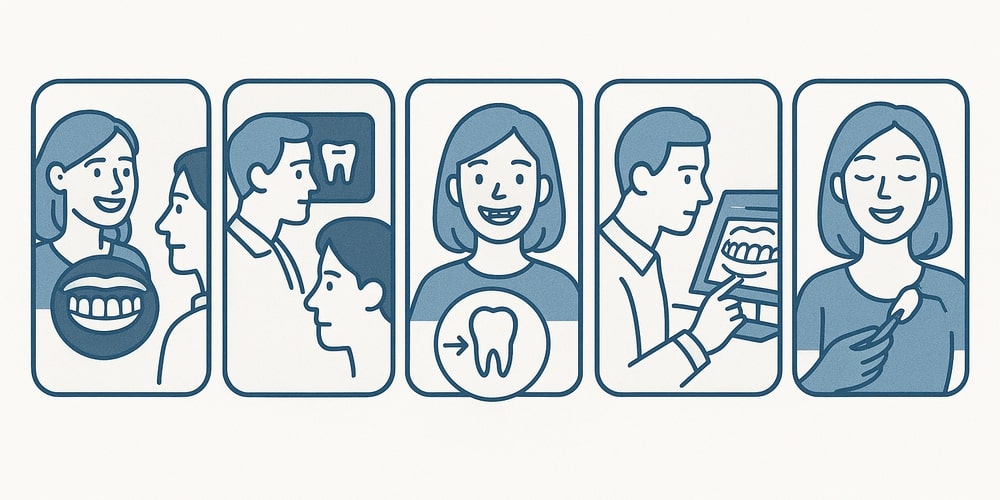 a infographic showing the process of korean smile